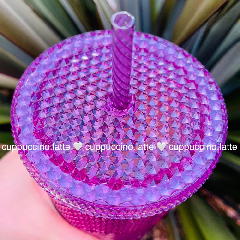 💖NEW🏰Starbucks x Disney 50th Anniversary Iridescent Pink Studded Bling Tumbler - Picture 5 of 6
